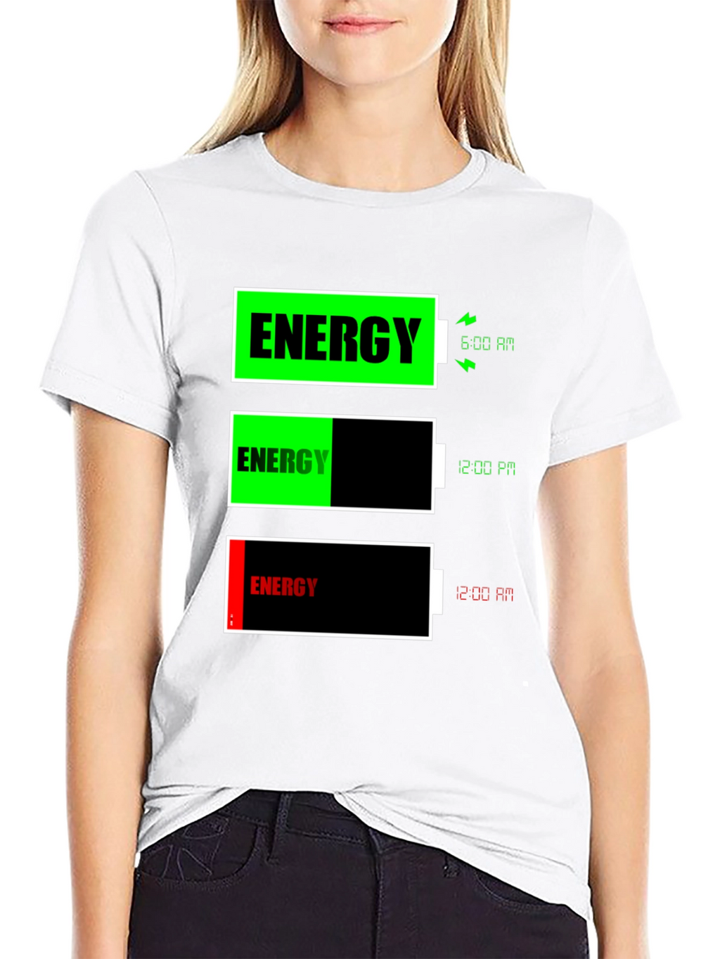 Energy Level T-Shirt Funny Battery Graphic Tee