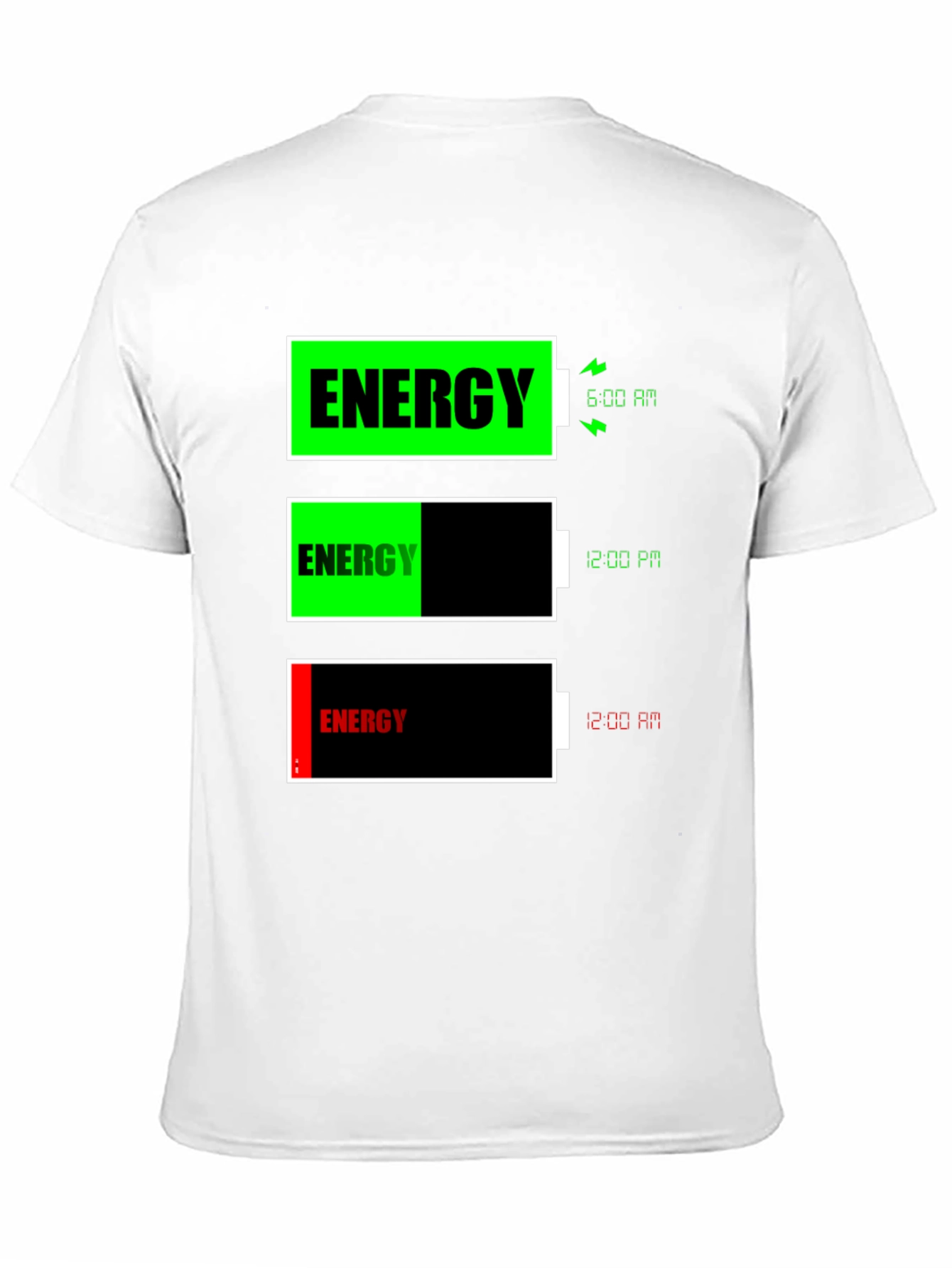 Energy Level T-Shirt Funny Battery Graphic Tee