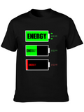 Energy Level T-Shirt Funny Battery Graphic Tee