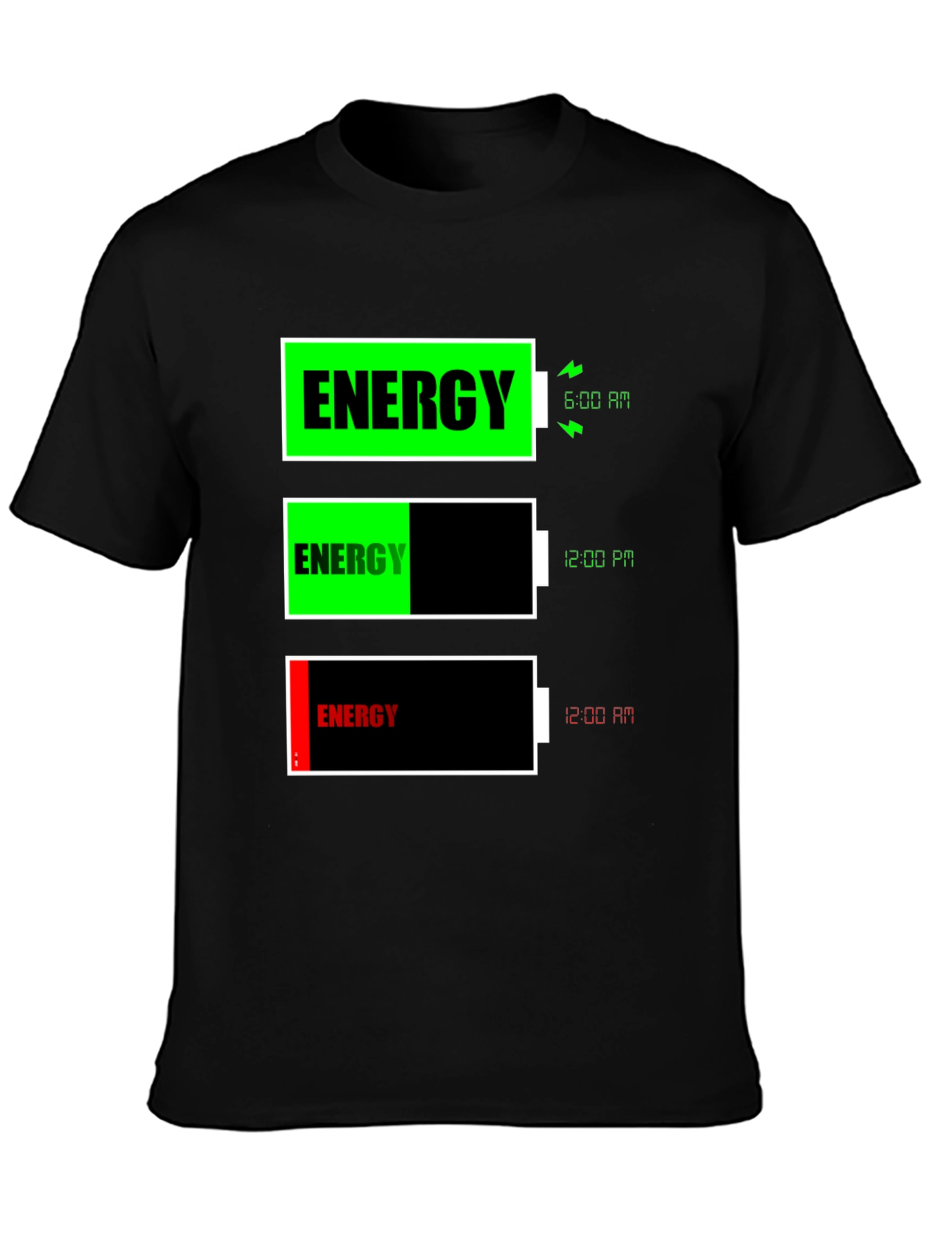 Energy Level T-Shirt Funny Battery Graphic Tee
