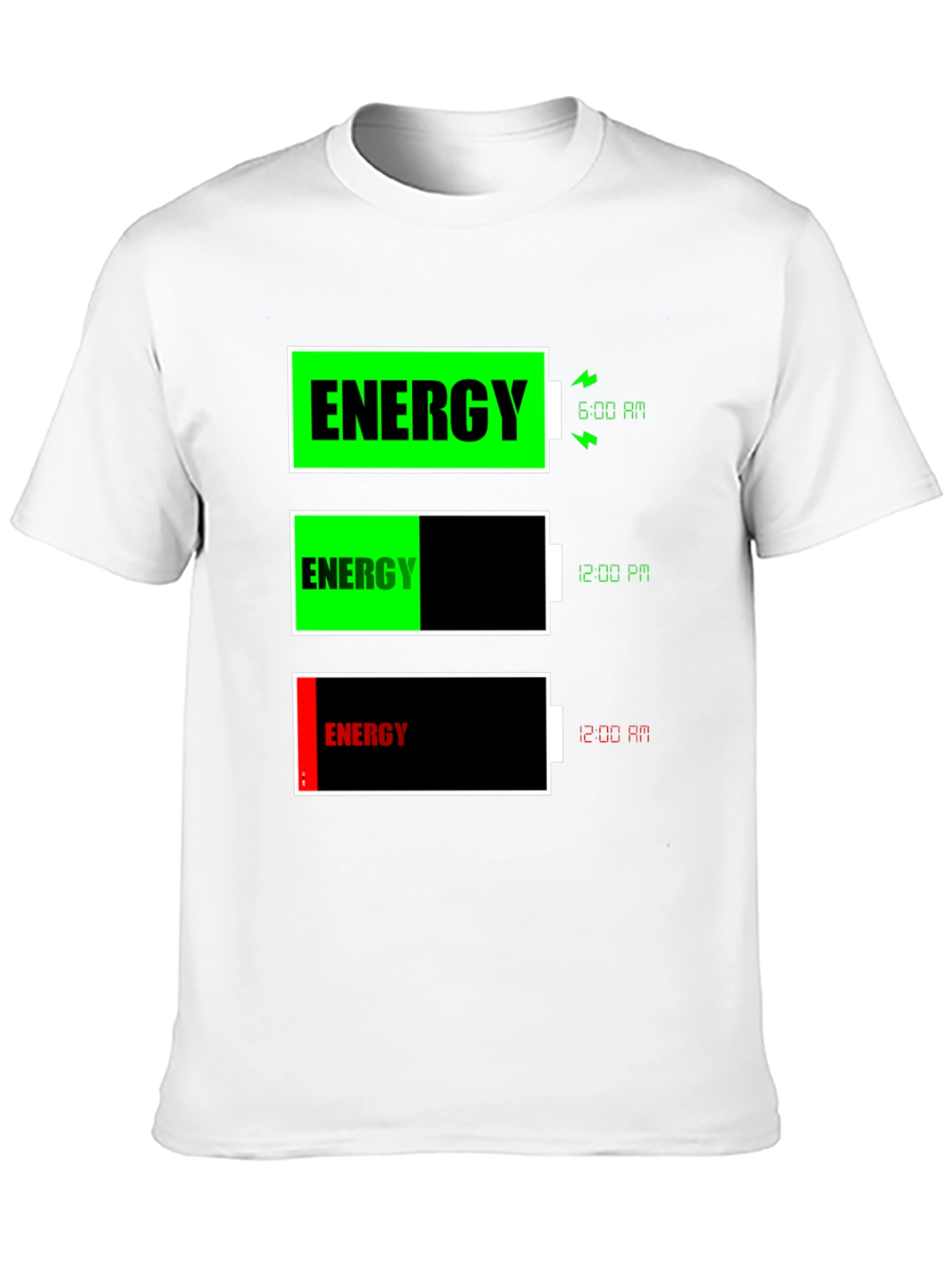 Energy Level T-Shirt Funny Battery Graphic Tee