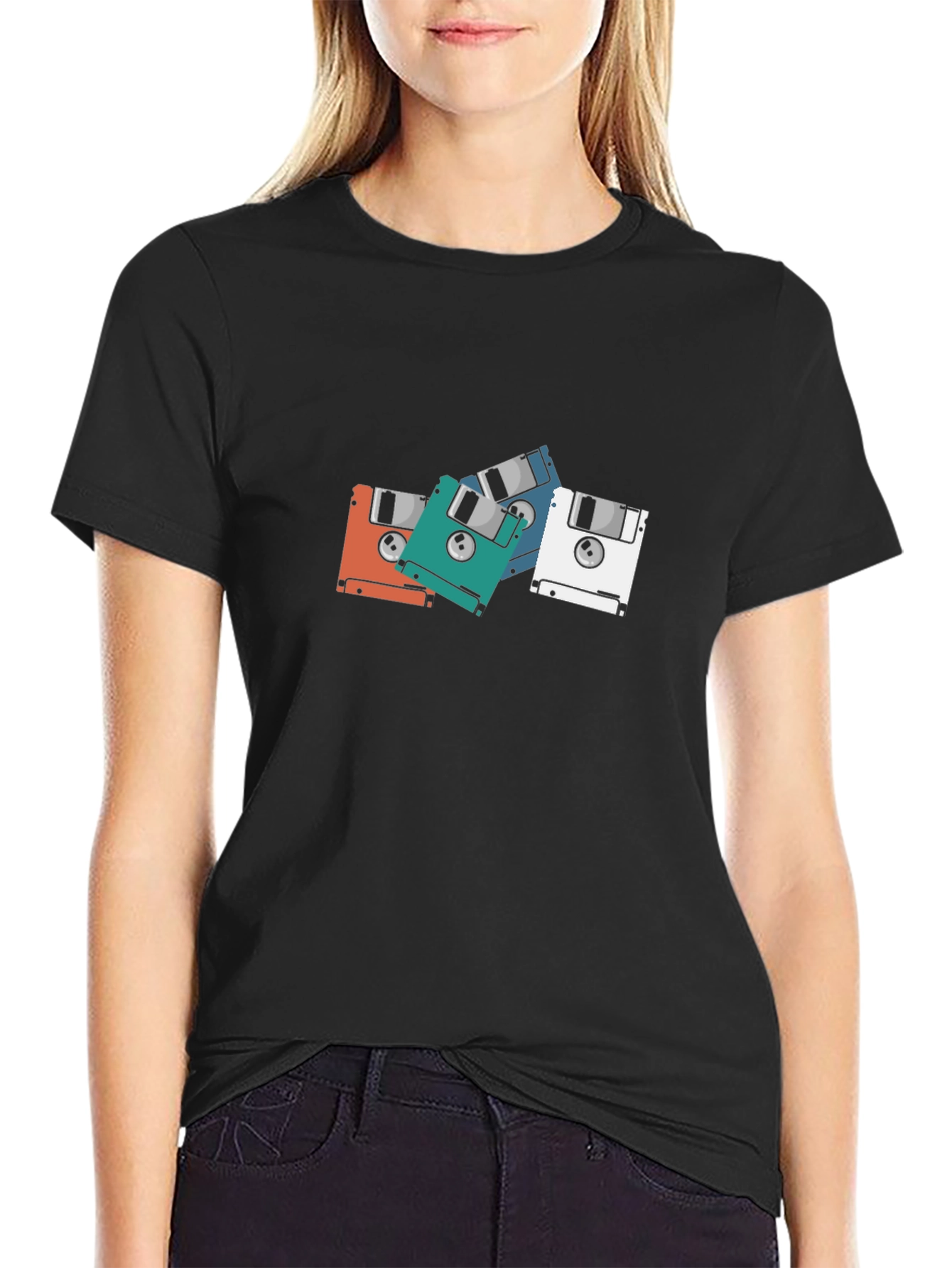 Retro Floppy Disk Graphic T-Shirt