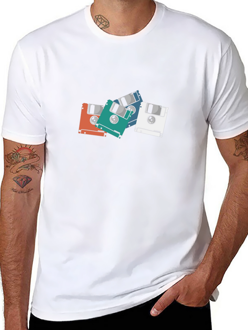 Retro Floppy Disk Graphic T-Shirt