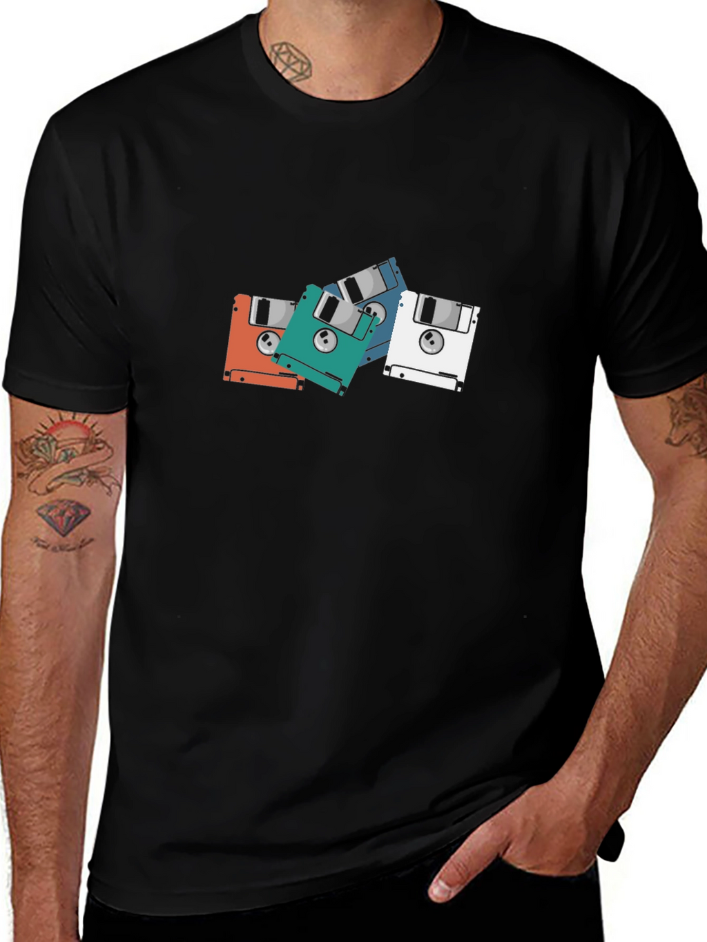 Retro Floppy Disk Graphic T-Shirt