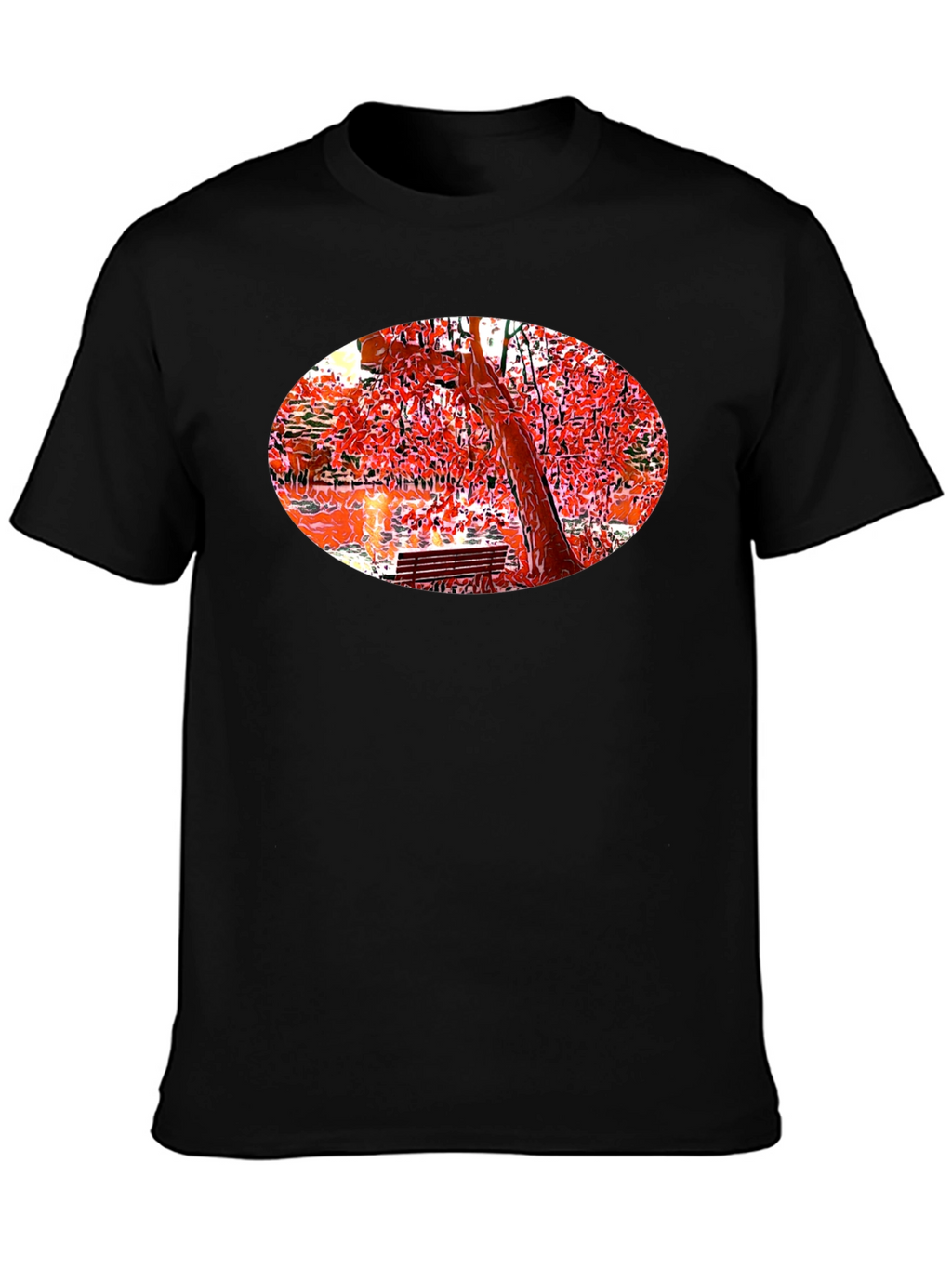 Park Scene Graphic Black T-Shirt
