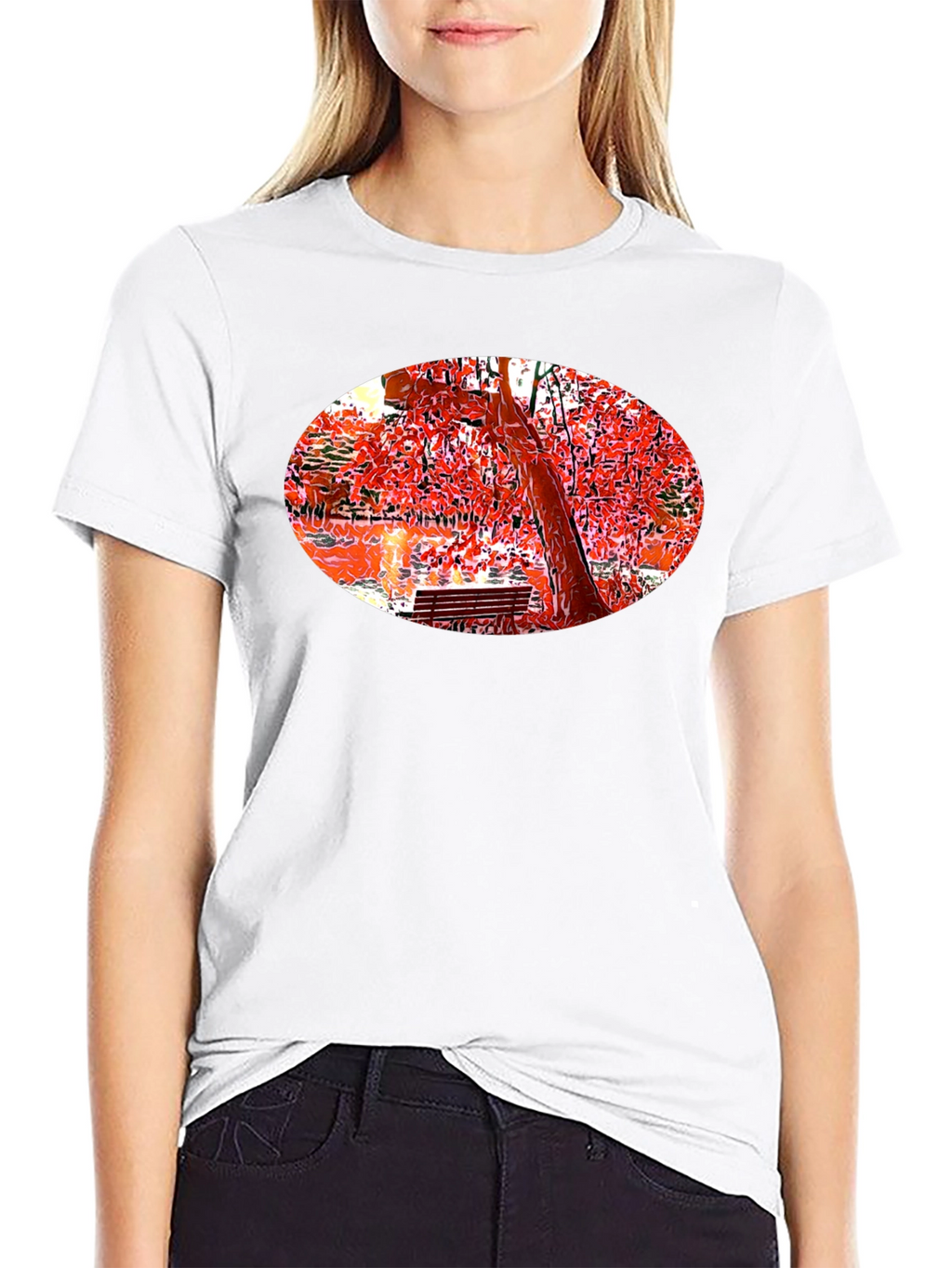 Park Scene Graphic Black T-Shirt