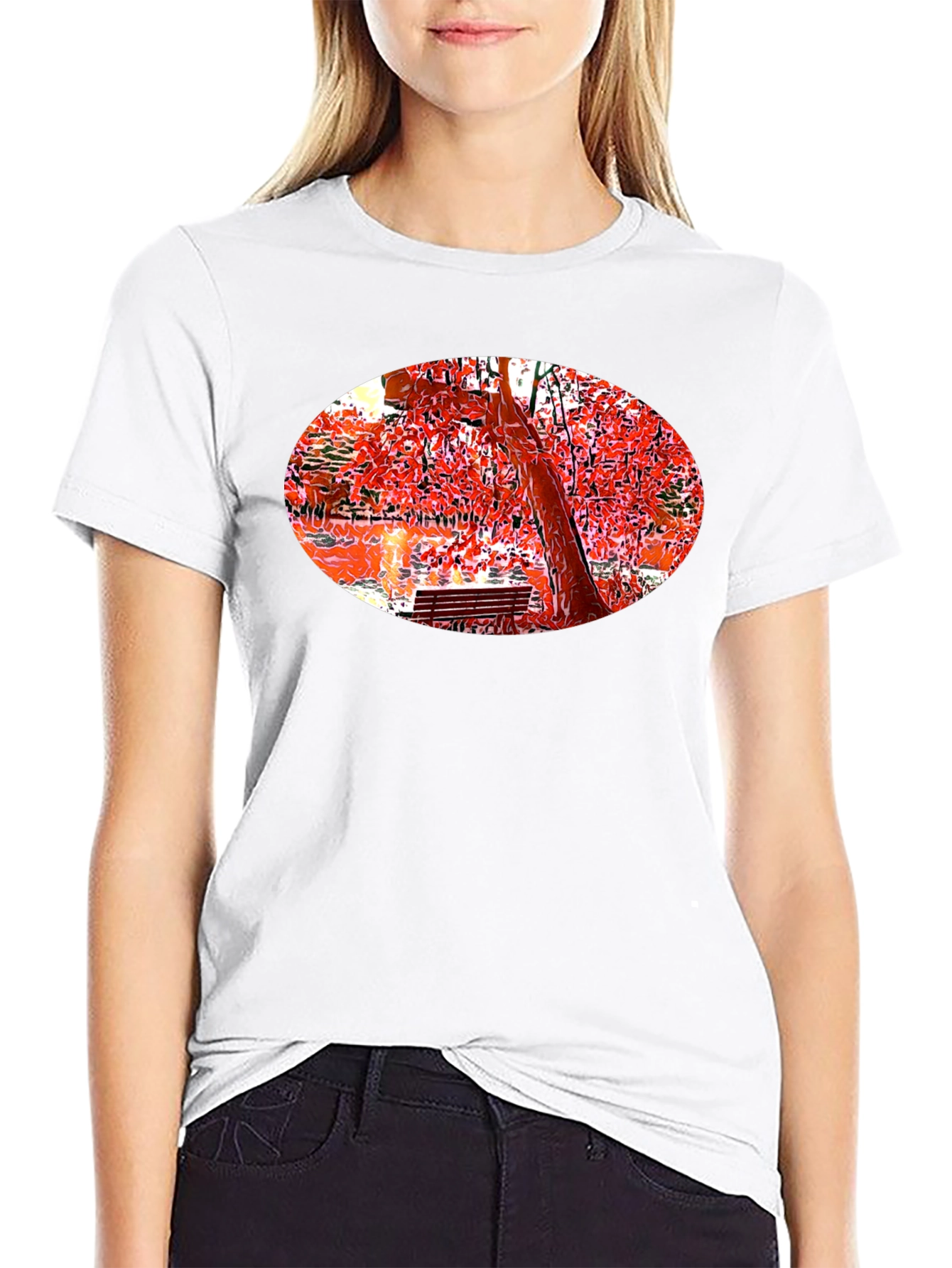 Park Scene Graphic Black T-Shirt