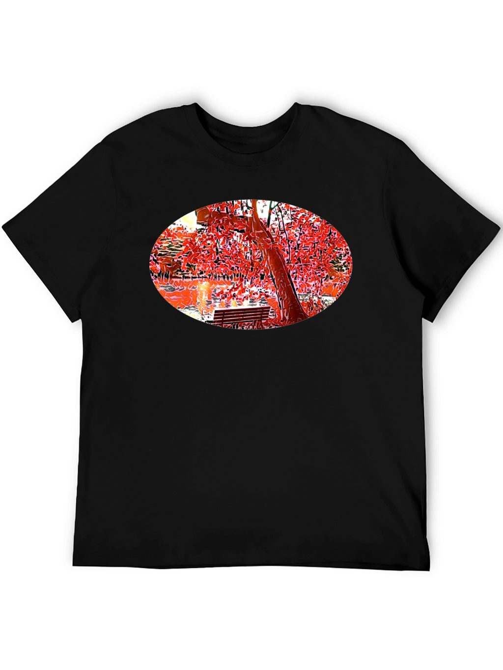 Park Scene Graphic Black T-Shirt
