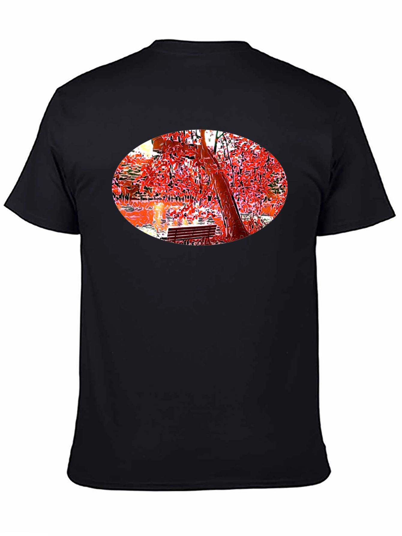 Park Scene Graphic Black T-Shirt