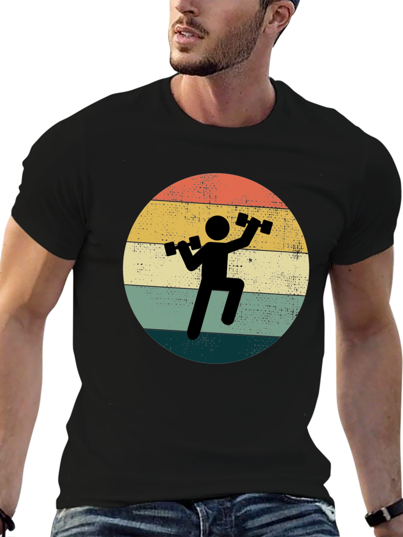 Retro Gym T-Shirt - Weightlifting Design