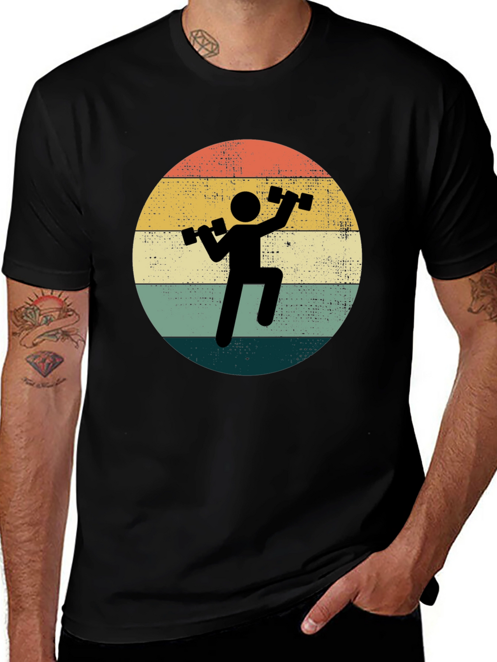 Retro Gym T-Shirt - Weightlifting Design