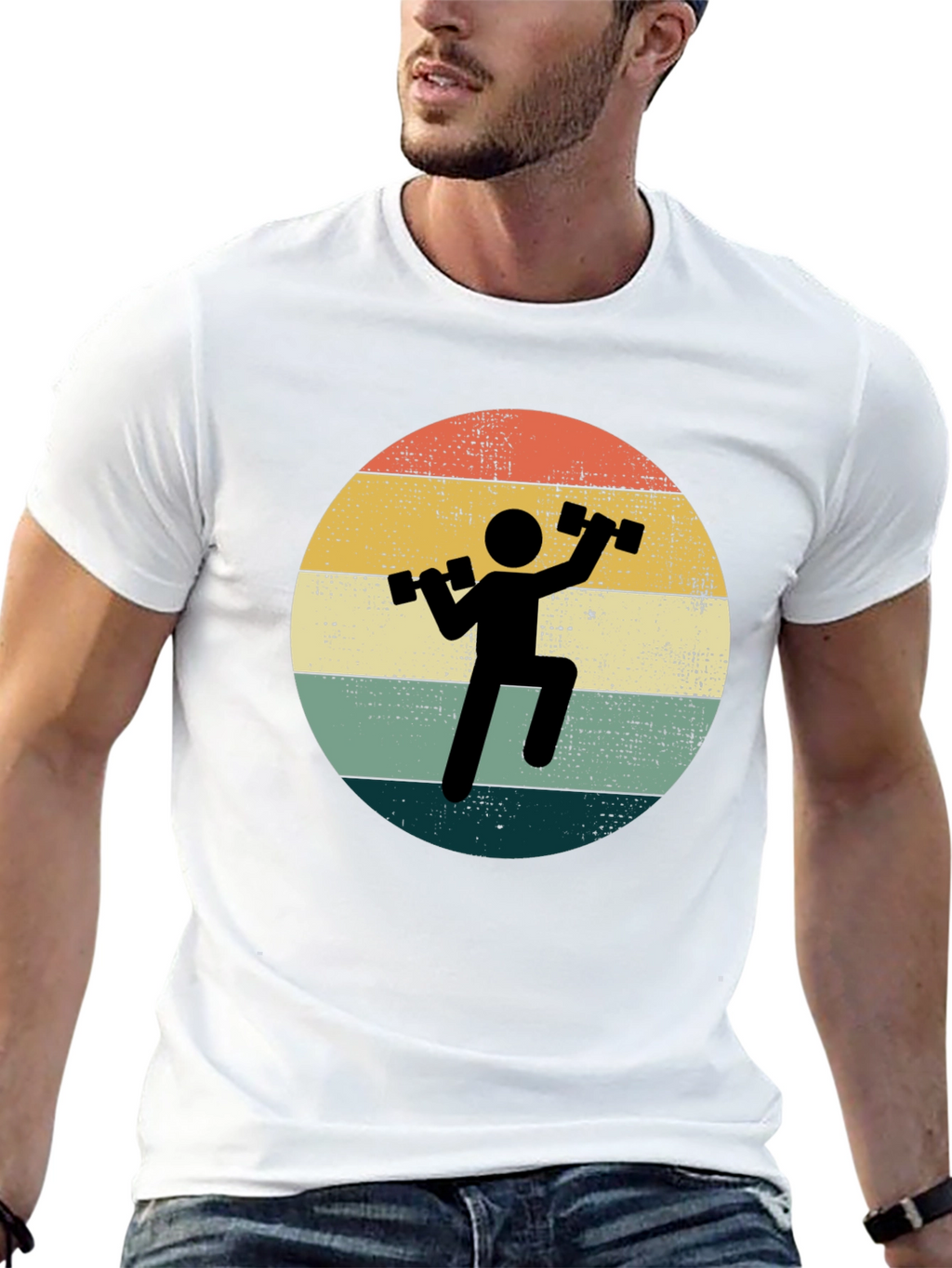 Retro Gym T-Shirt - Weightlifting Design