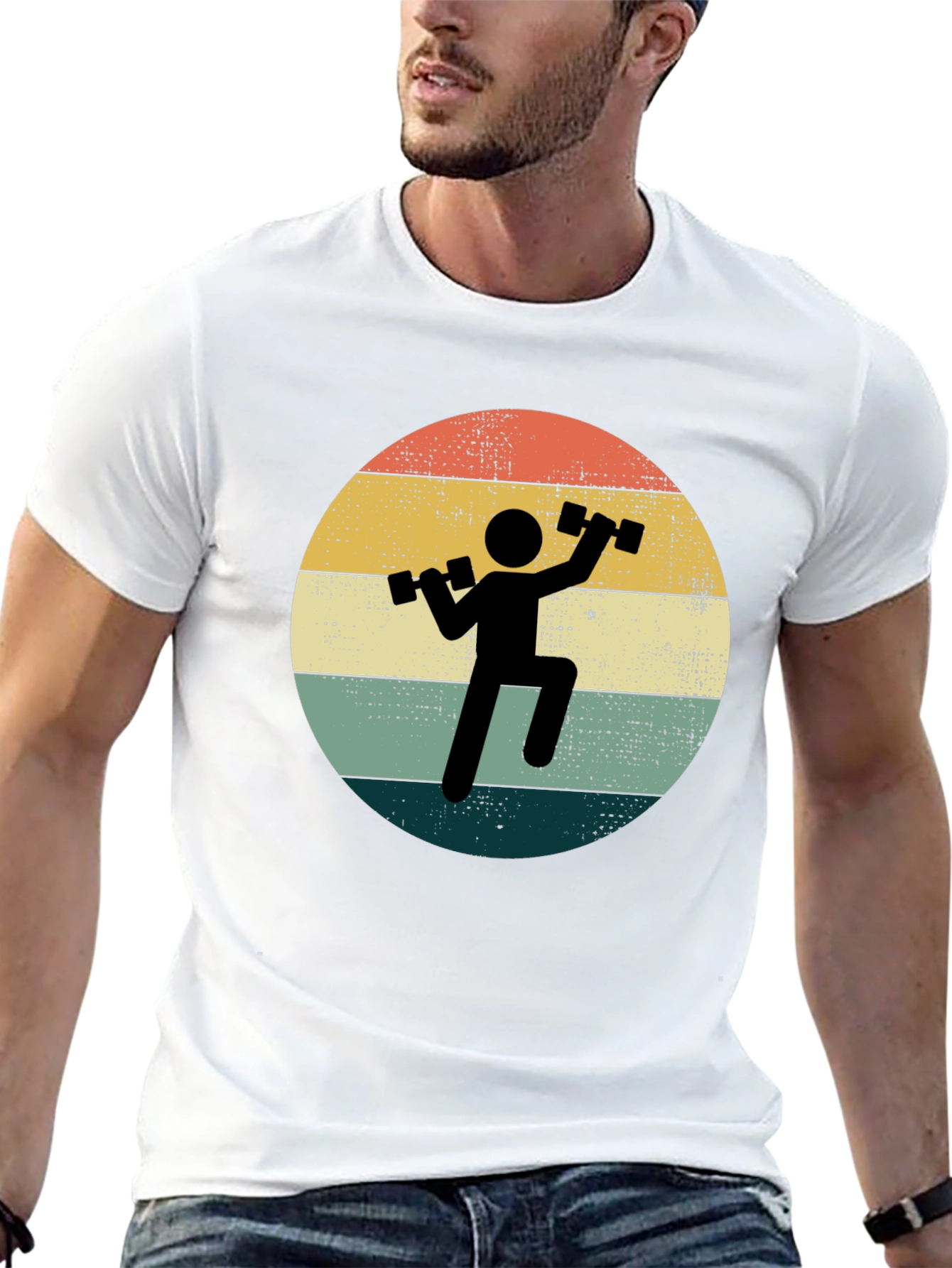 Retro Gym T-Shirt - Weightlifting Design