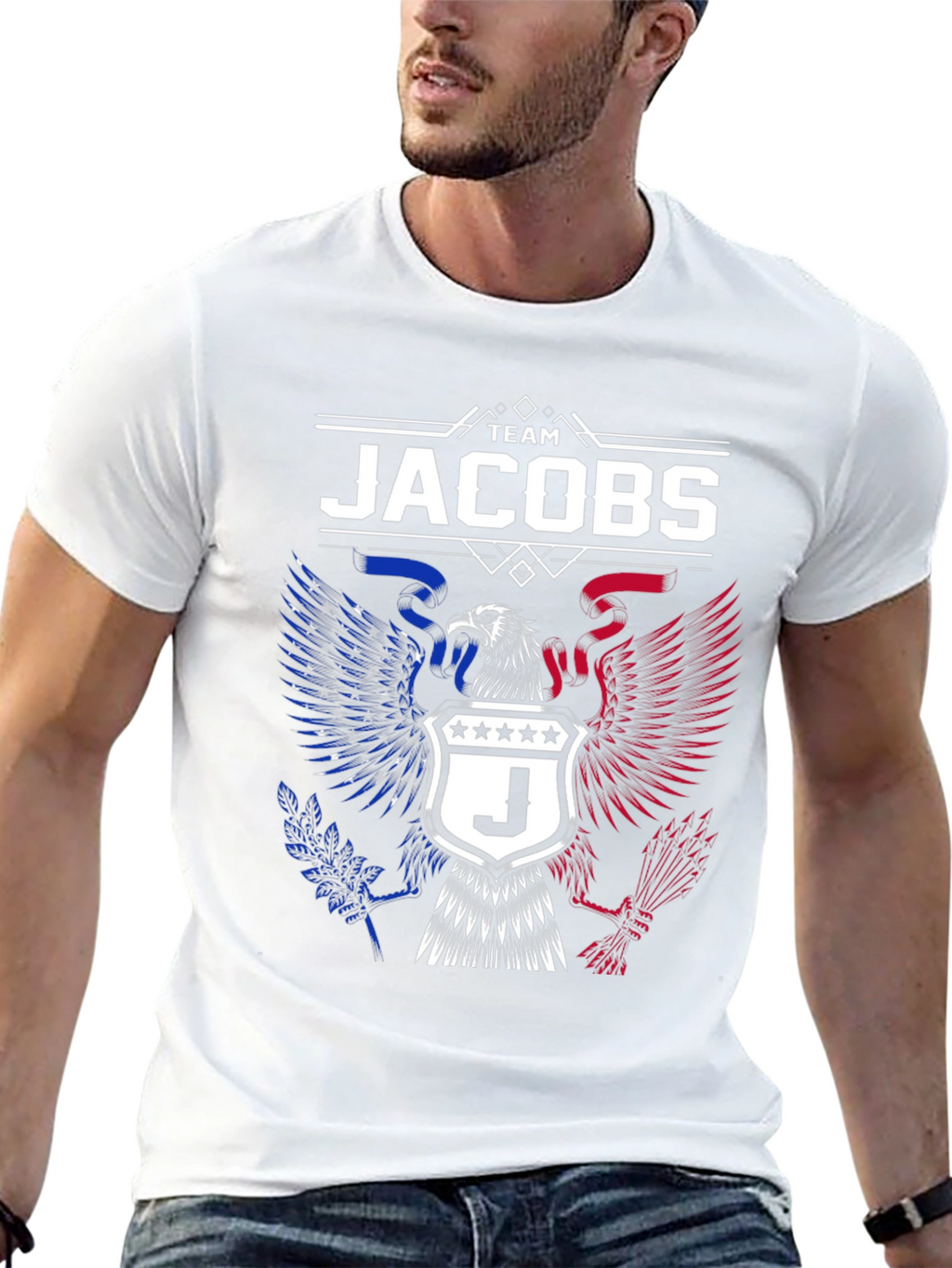 Team Jacobs T-Shirt | Patriotic Eagle Design