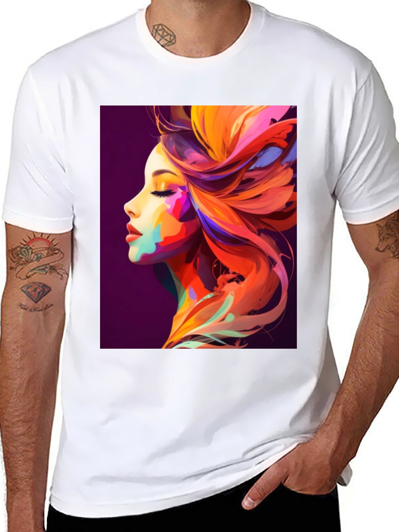 Vibrant Artistic Woman Graphic Tee