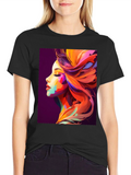 Vibrant Artistic Woman Graphic Tee