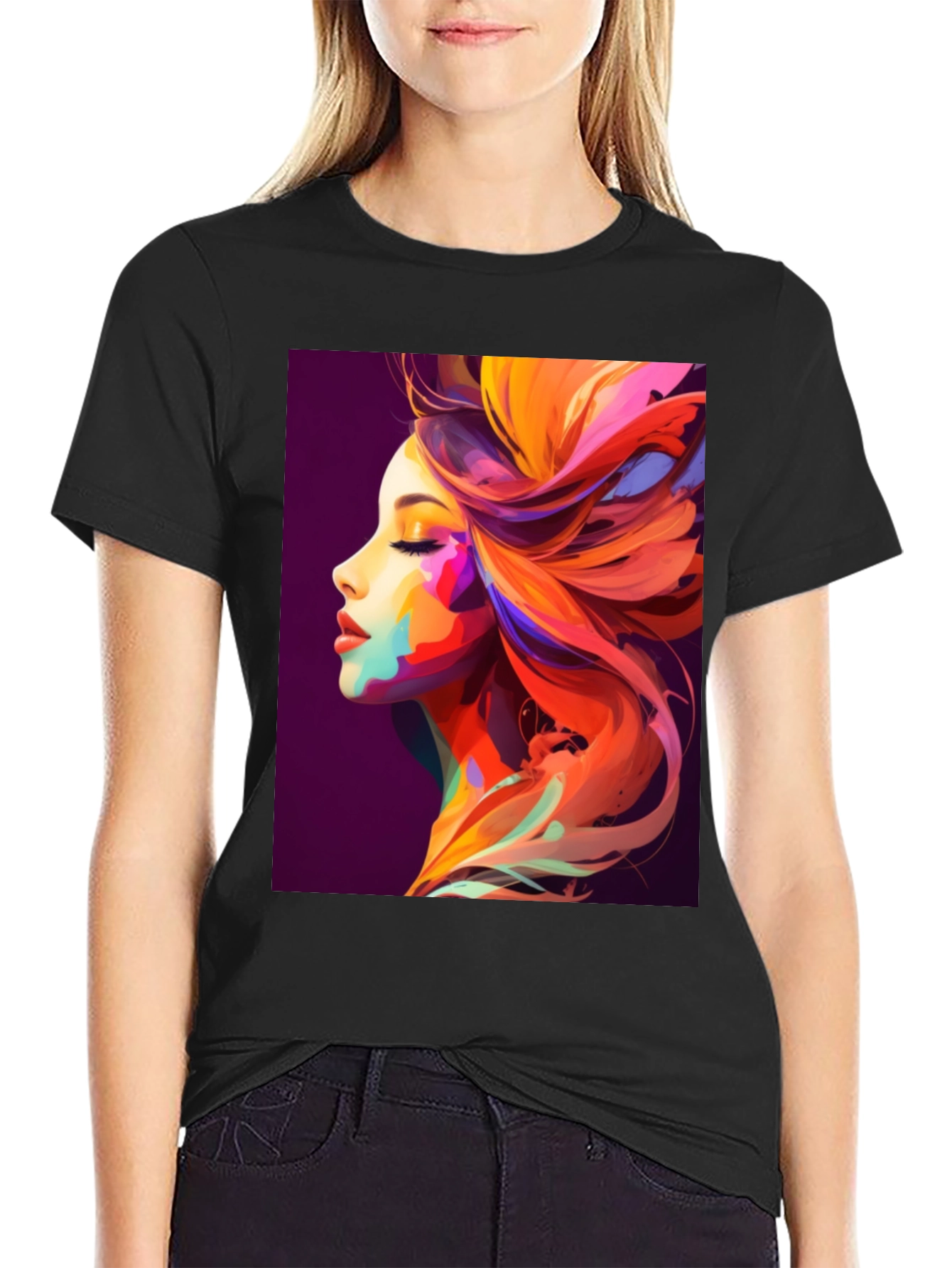 Vibrant Artistic Woman Graphic Tee