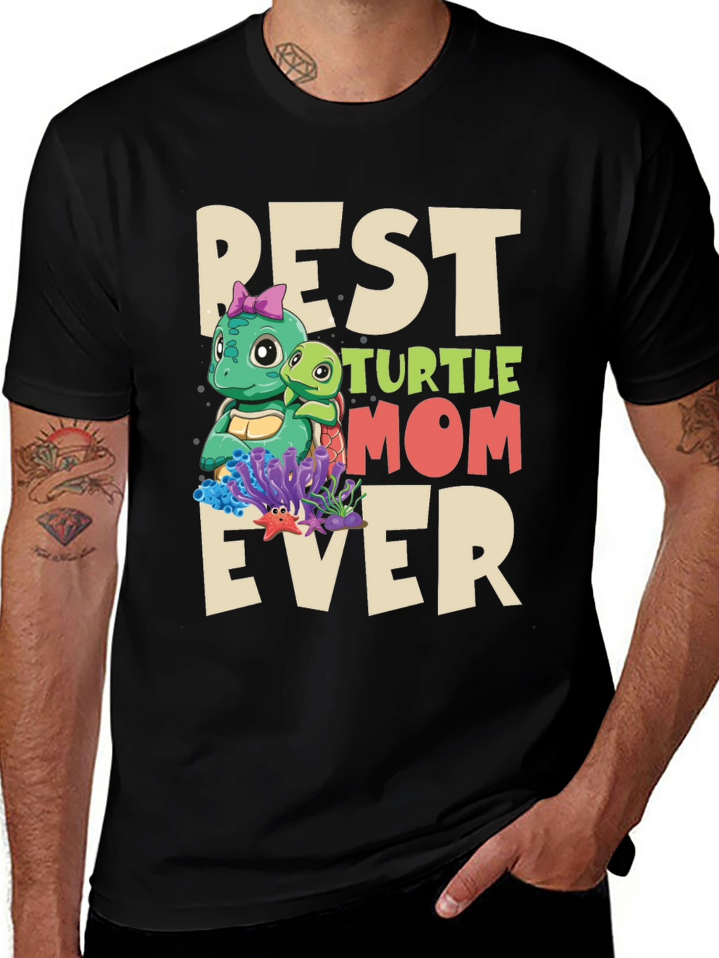 Best Turtle Mom Ever T-Shirt - Cute Graphic Tee