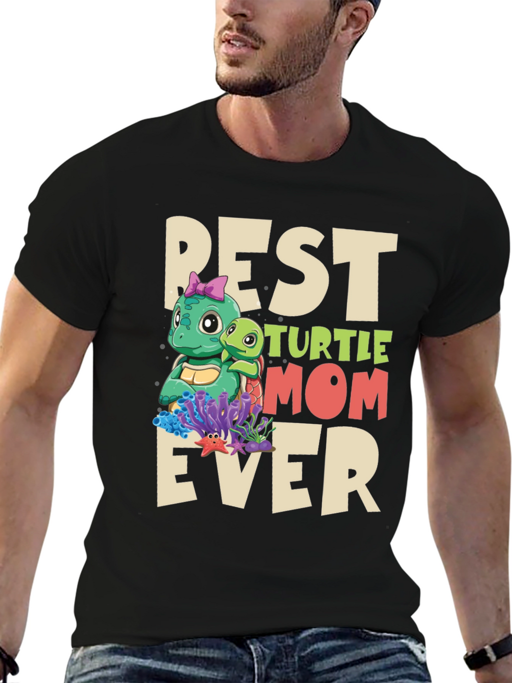Best Turtle Mom Ever T-Shirt - Cute Graphic Tee