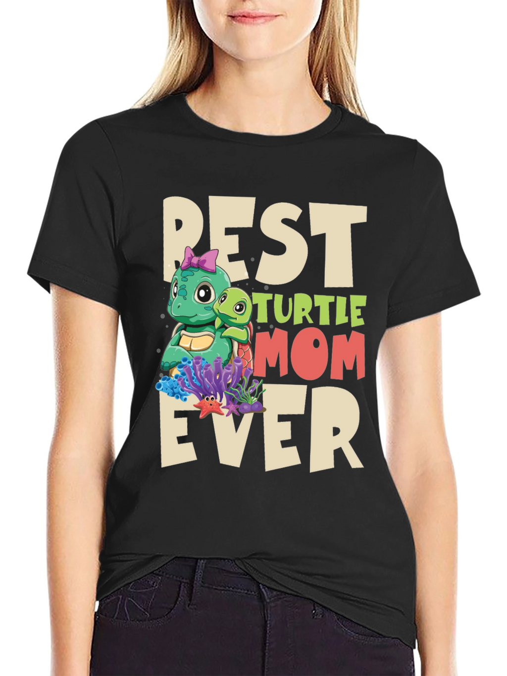 Best Turtle Mom Ever T-Shirt - Cute Graphic Tee