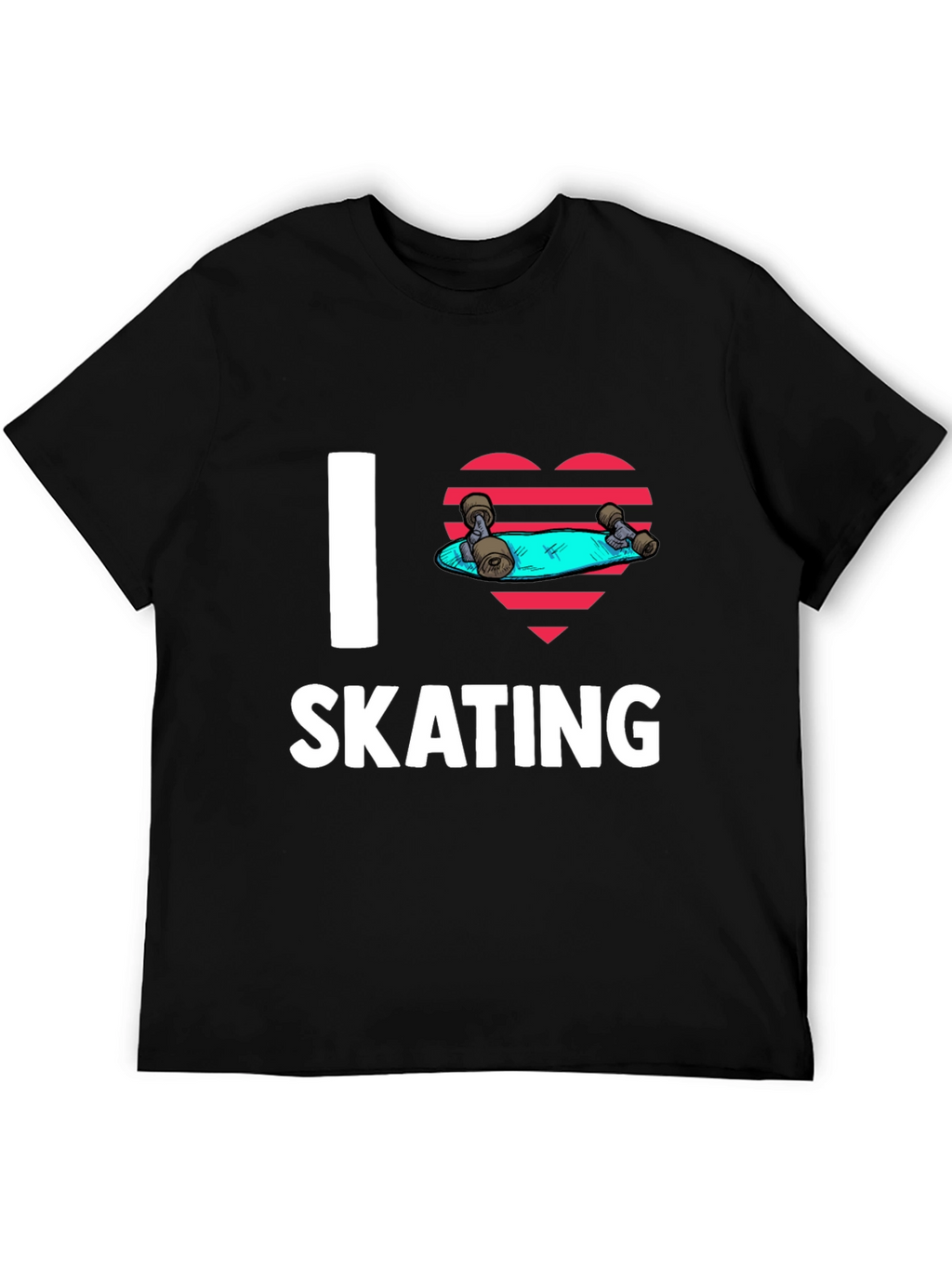 I Love Skating Black Graphic Tee
