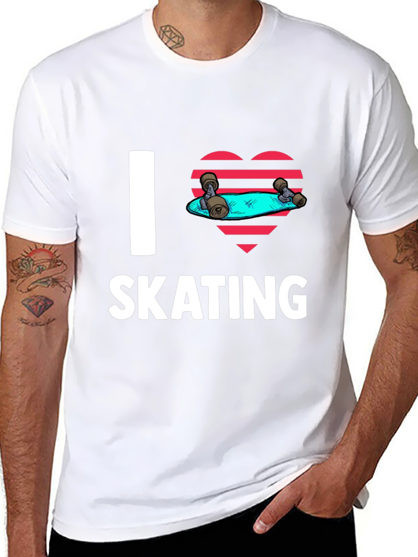 I Love Skating Black Graphic Tee