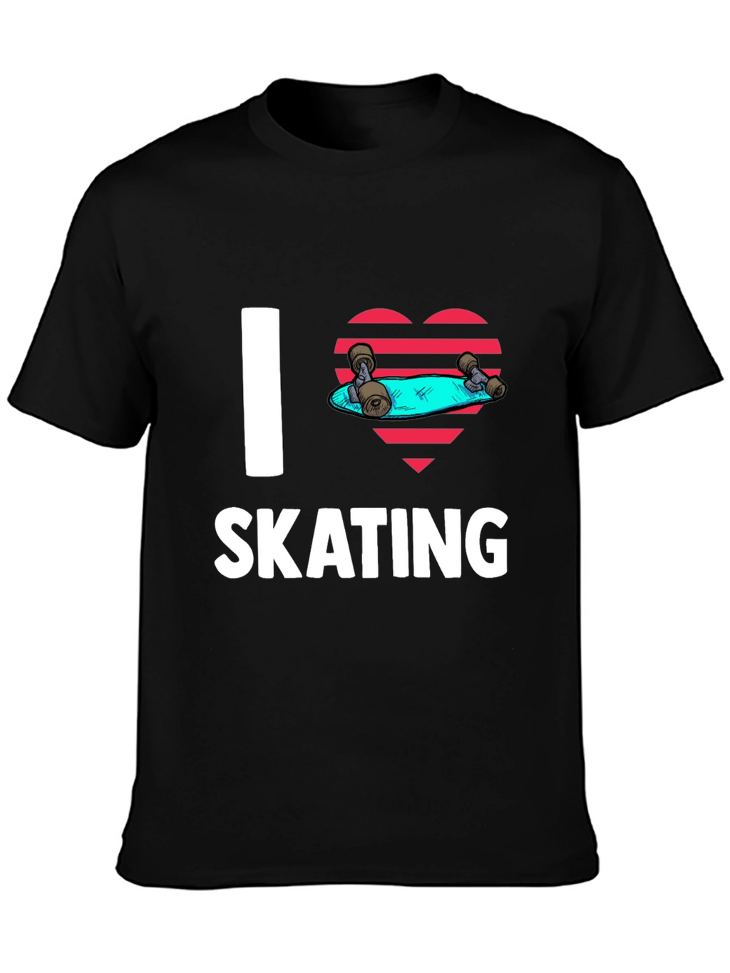 I Love Skating Black Graphic Tee