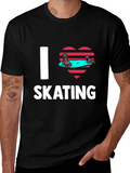 I Love Skating Black Graphic Tee