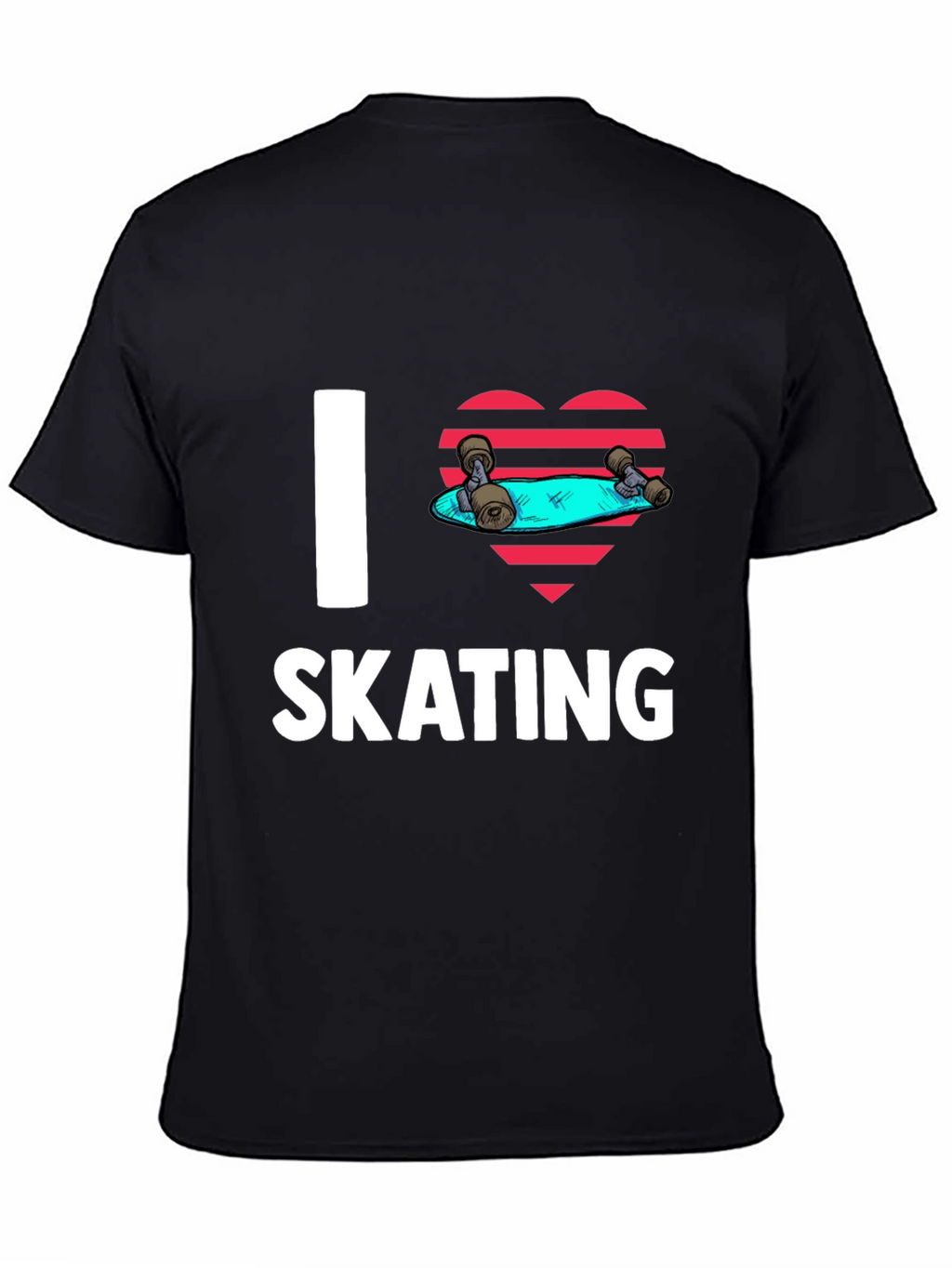 I Love Skating Black Graphic Tee
