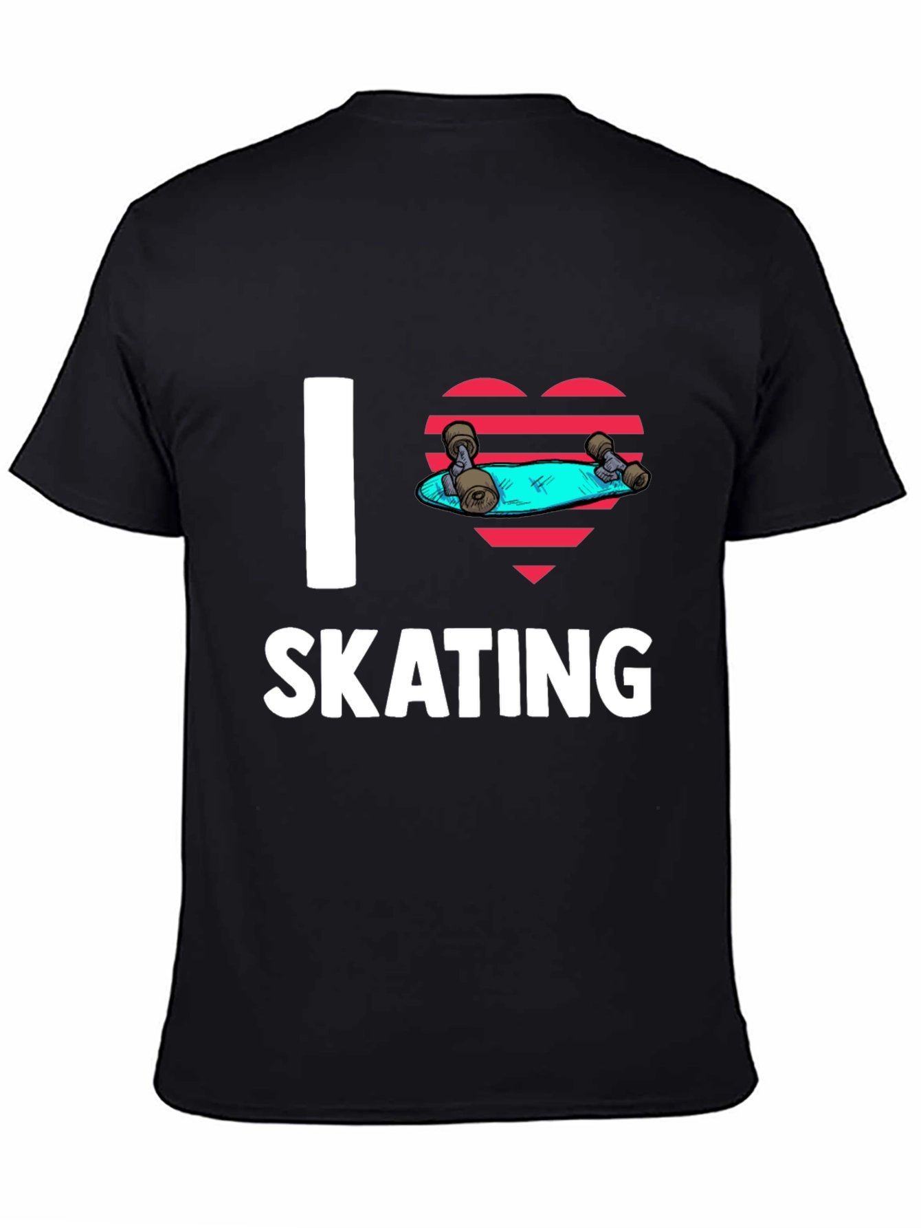I Love Skating Black Graphic Tee