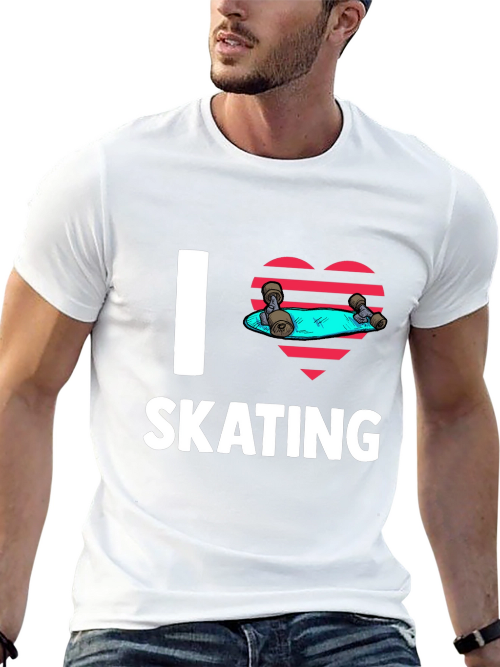 I Love Skating Black Graphic Tee