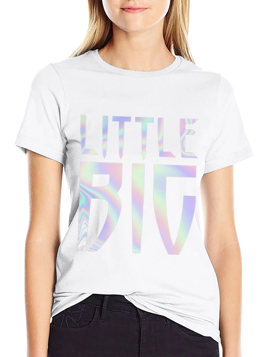 Little Big Holographic Graphic Tee - Black