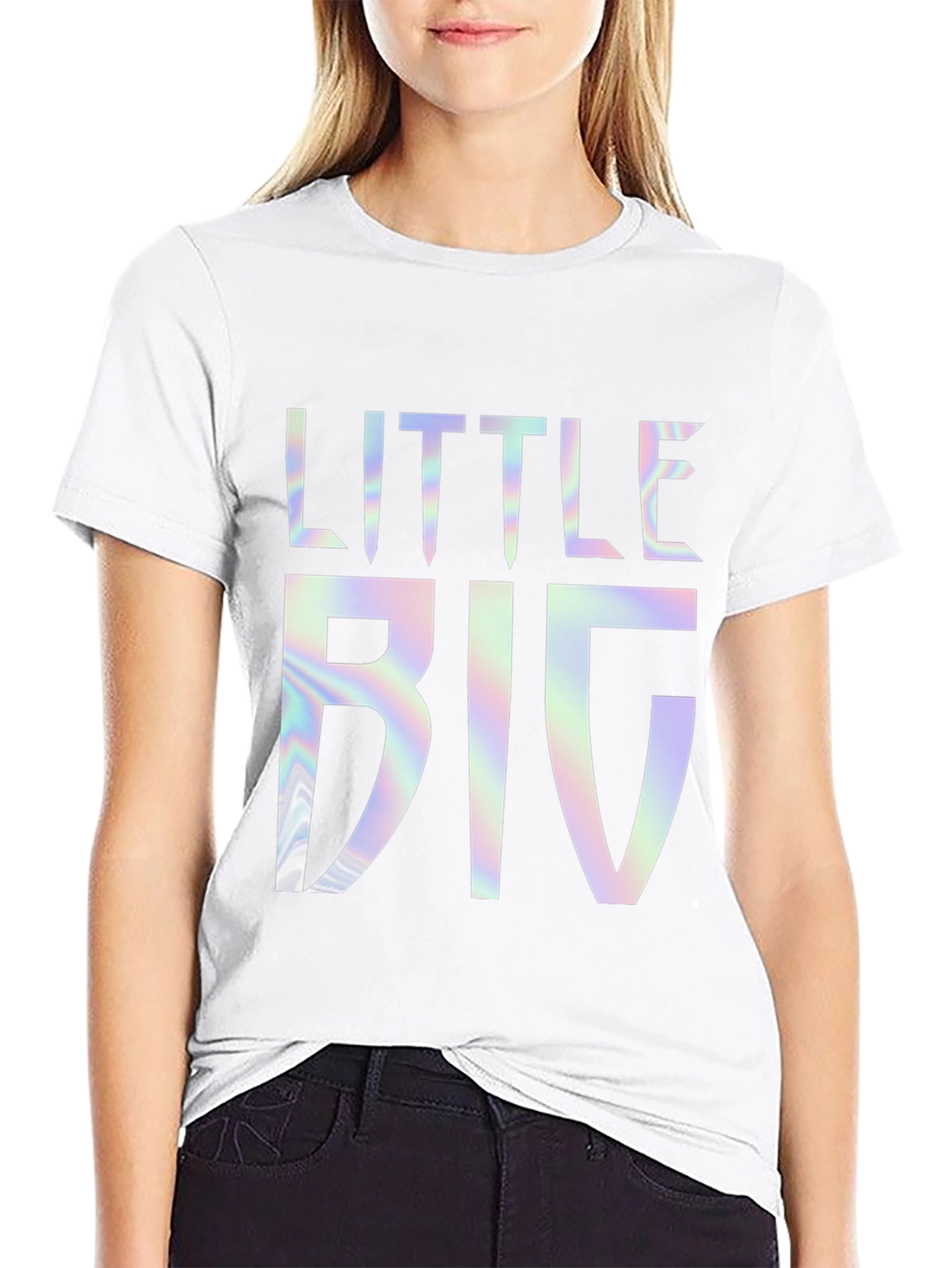 Little Big Holographic Graphic Tee - Black