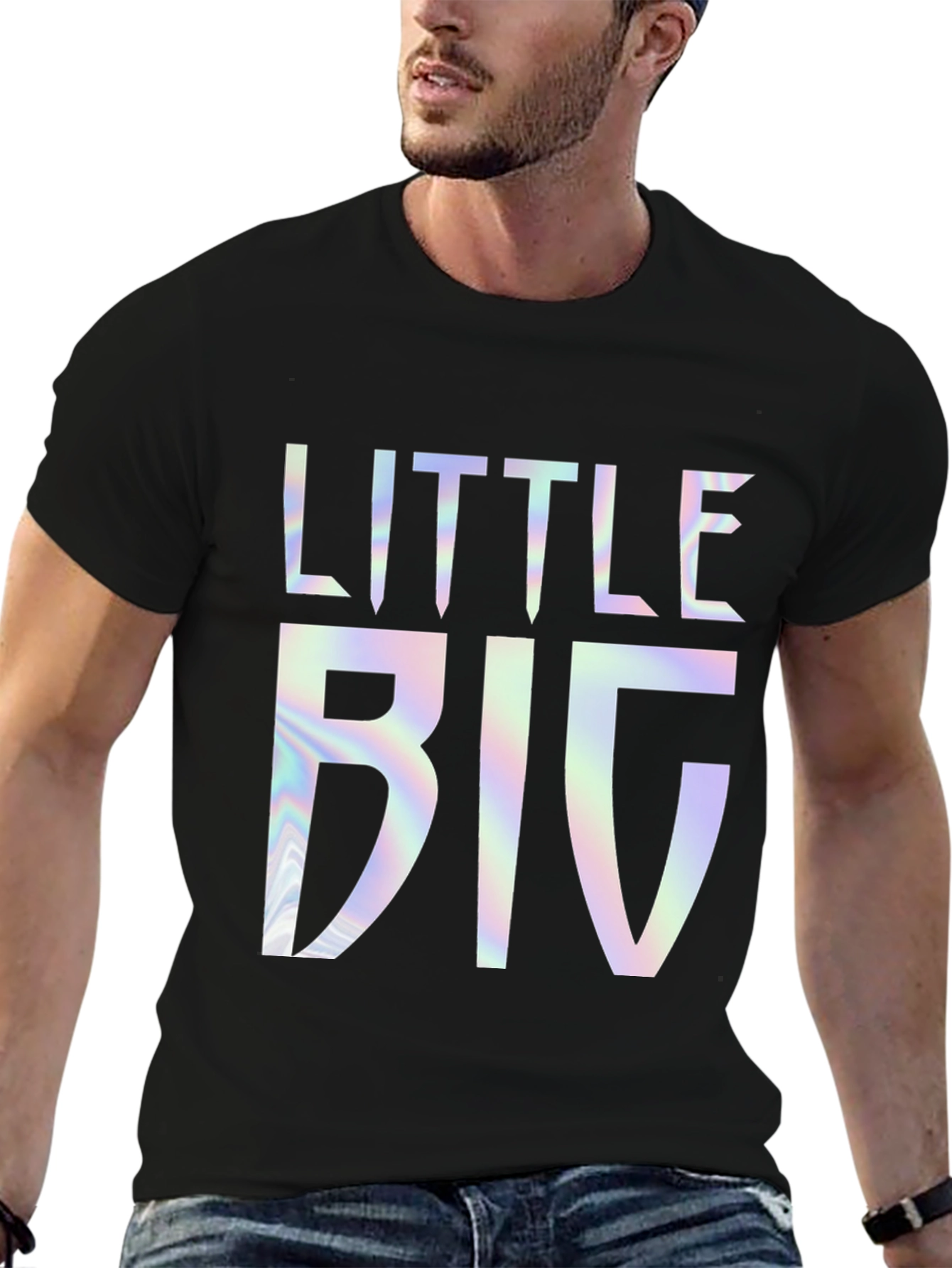 Little Big Holographic Graphic Tee - Black