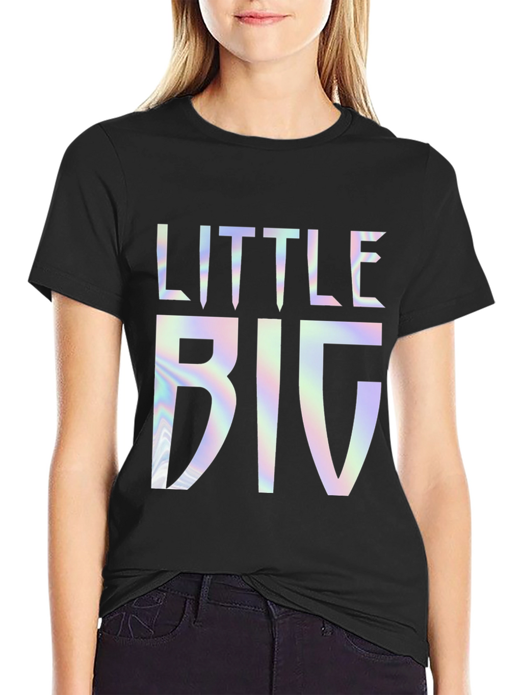 Little Big Holographic Graphic Tee - Black