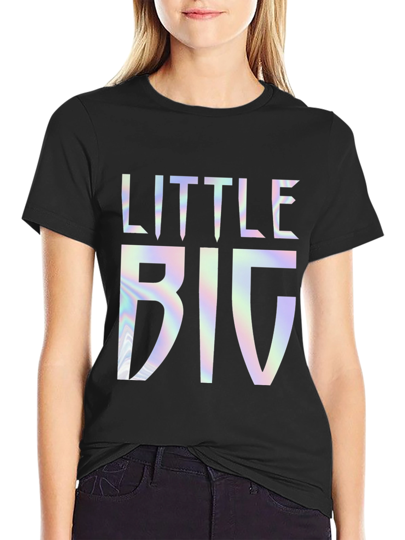 Little Big Holographic Graphic Tee - Black