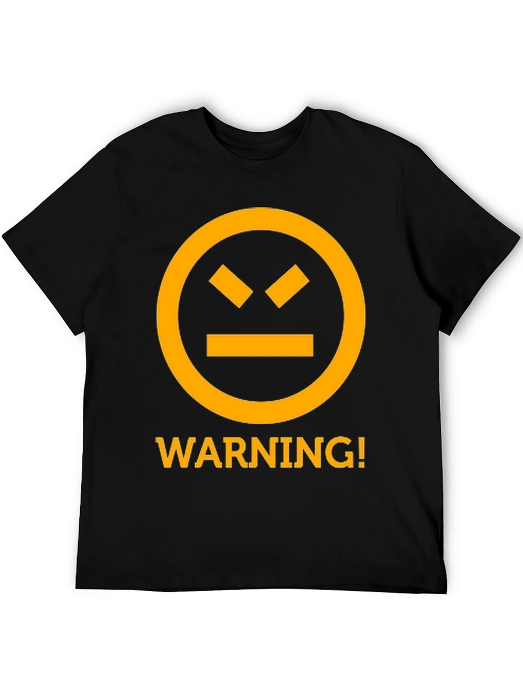 Warning Graphic Tee - Black Cotton T-Shirt