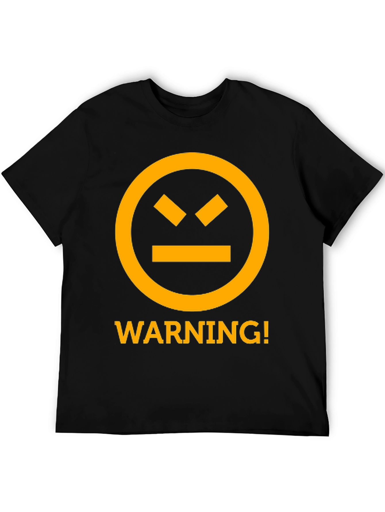 Warning Graphic Tee - Black Cotton T-Shirt