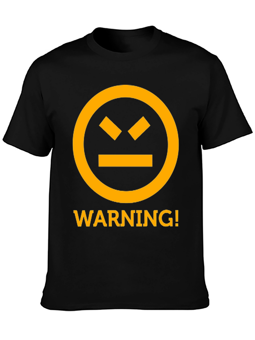 Warning Graphic Tee - Black Cotton T-Shirt