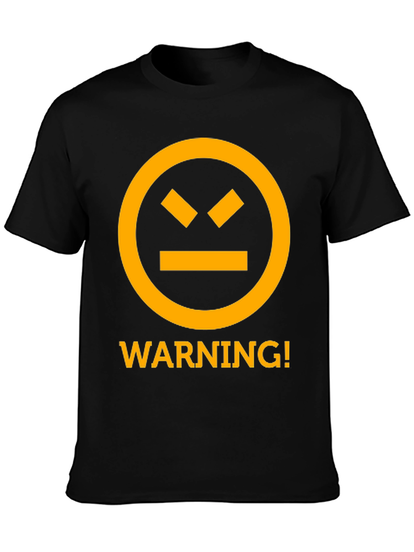 Warning Graphic Tee - Black Cotton T-Shirt