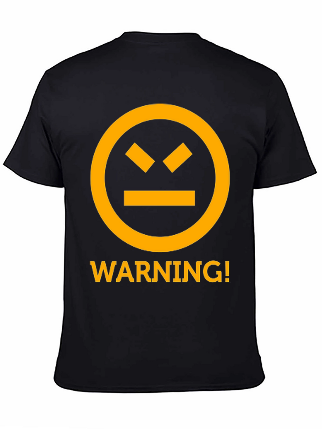 Warning Graphic Tee - Black Cotton T-Shirt