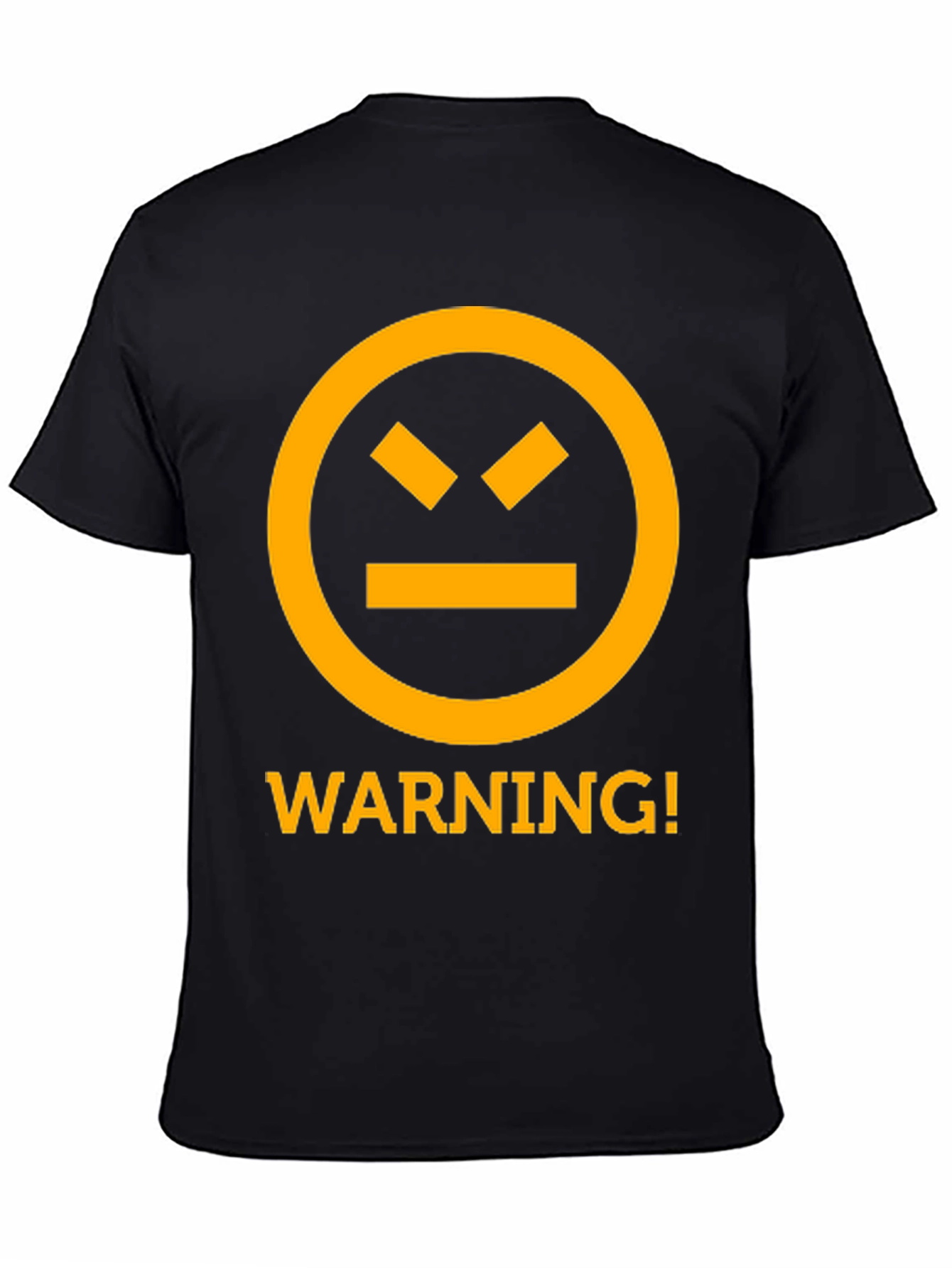 Warning Graphic Tee - Black Cotton T-Shirt