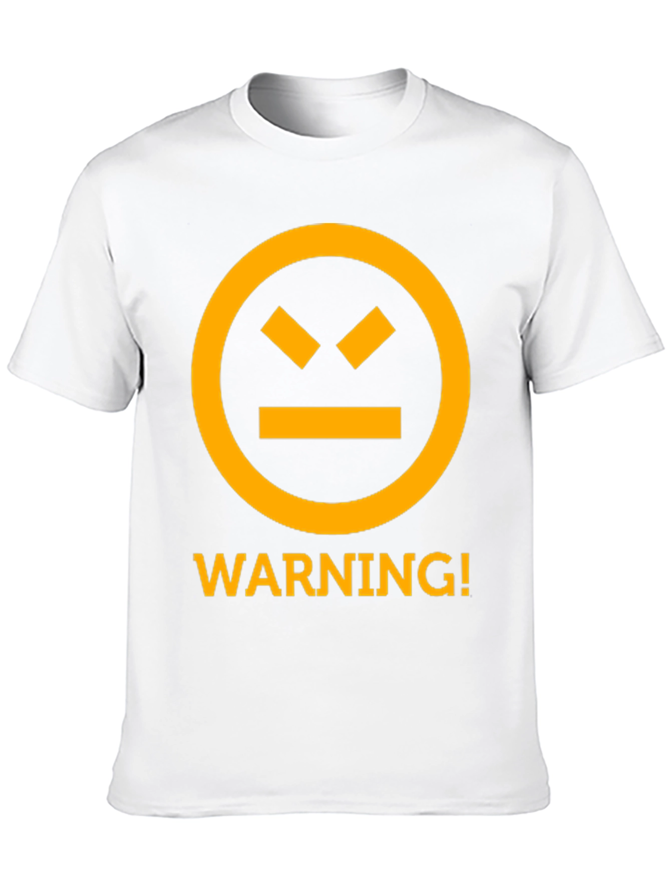 Warning Graphic Tee - Black Cotton T-Shirt
