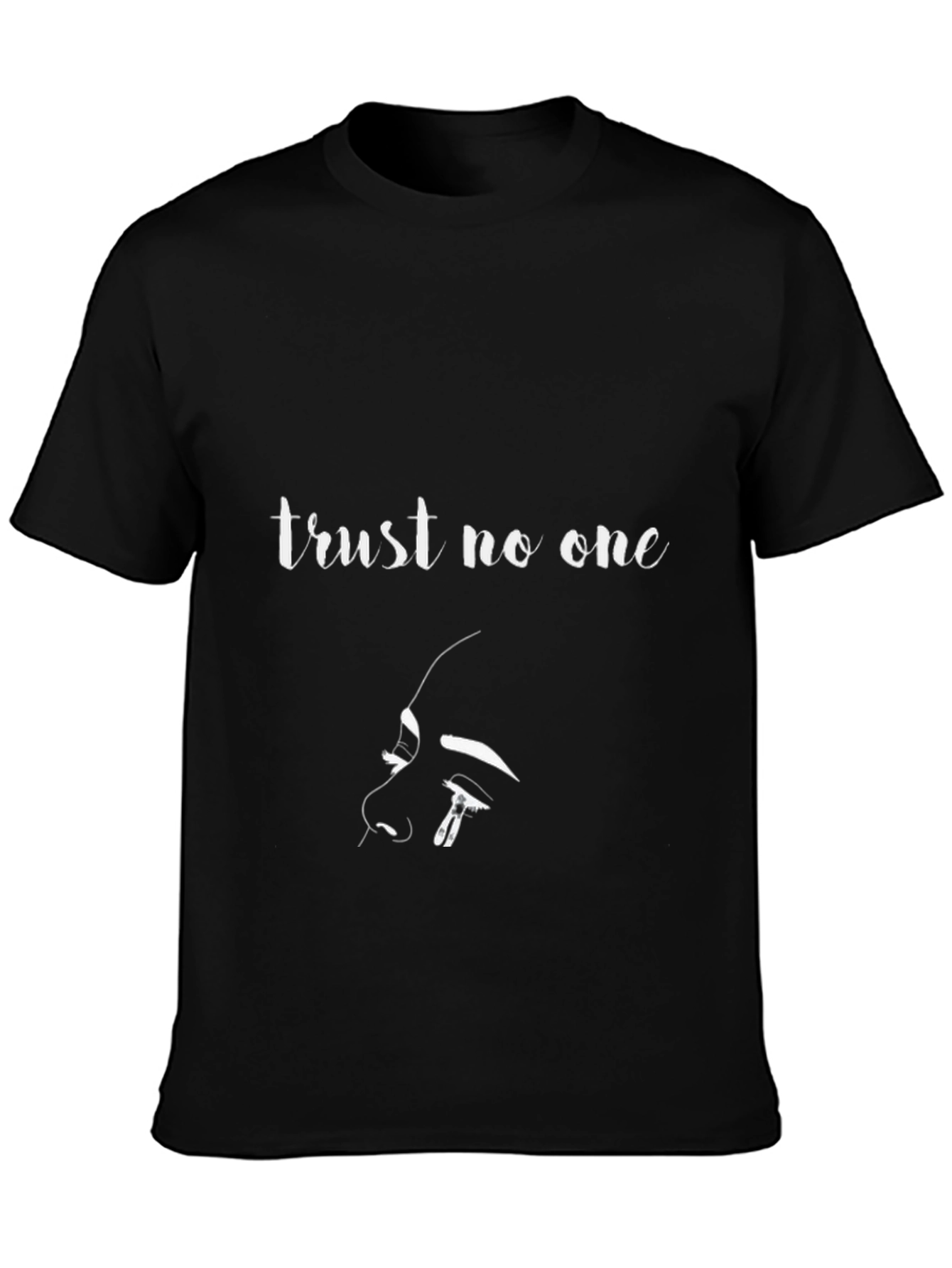 Trust No One Graphic Tee - Black Cotton