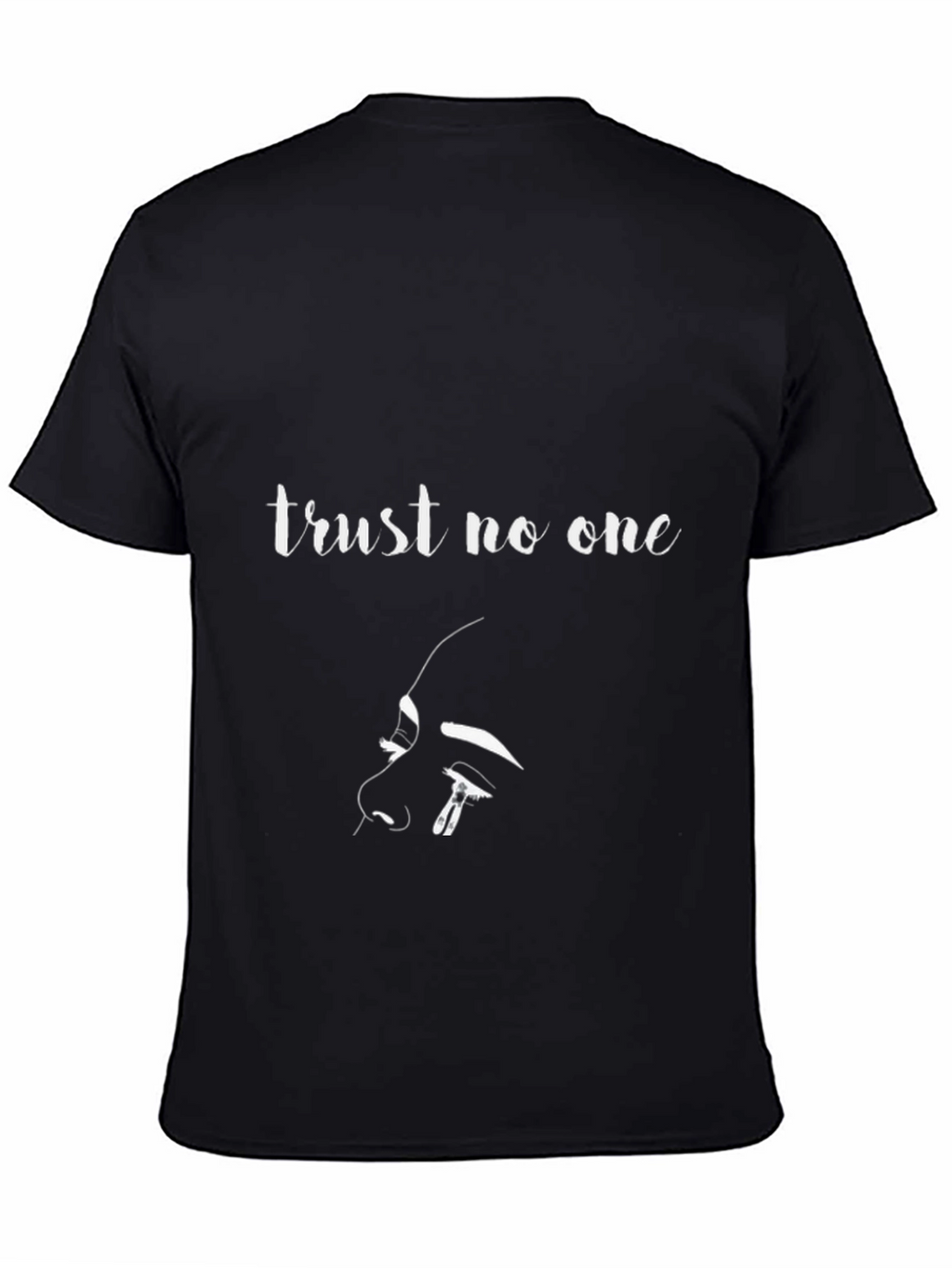 Trust No One Graphic Tee - Black Cotton