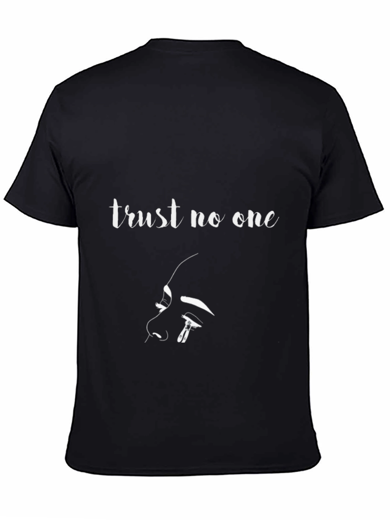 Trust No One Graphic Tee - Black Cotton