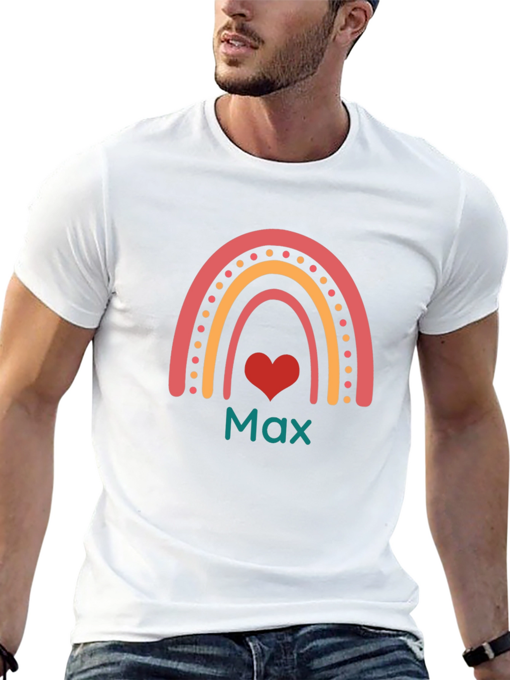 Personalized Rainbow Heart T-Shirt