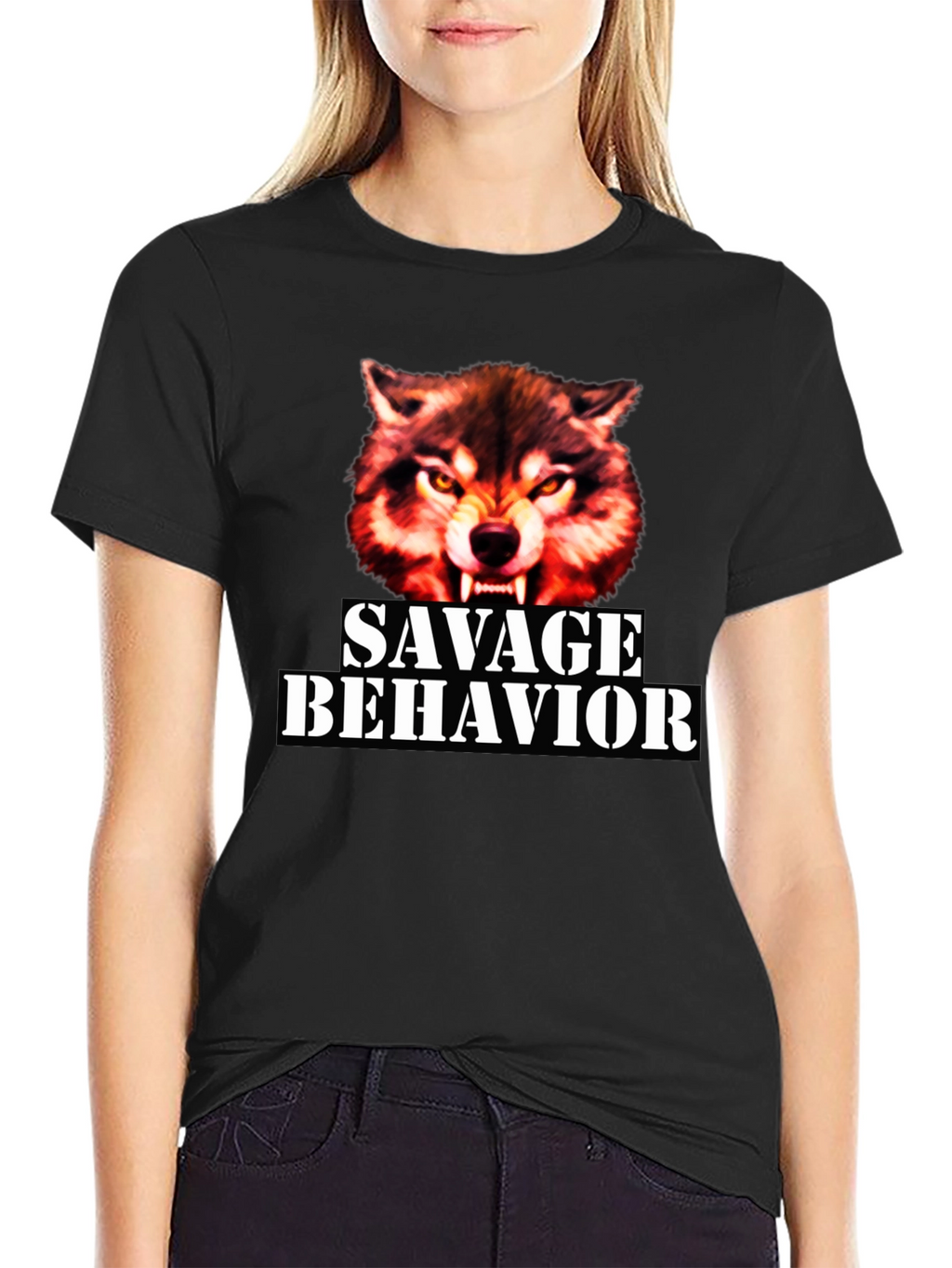 Savage Behavior Wolf Graphic T-Shirt