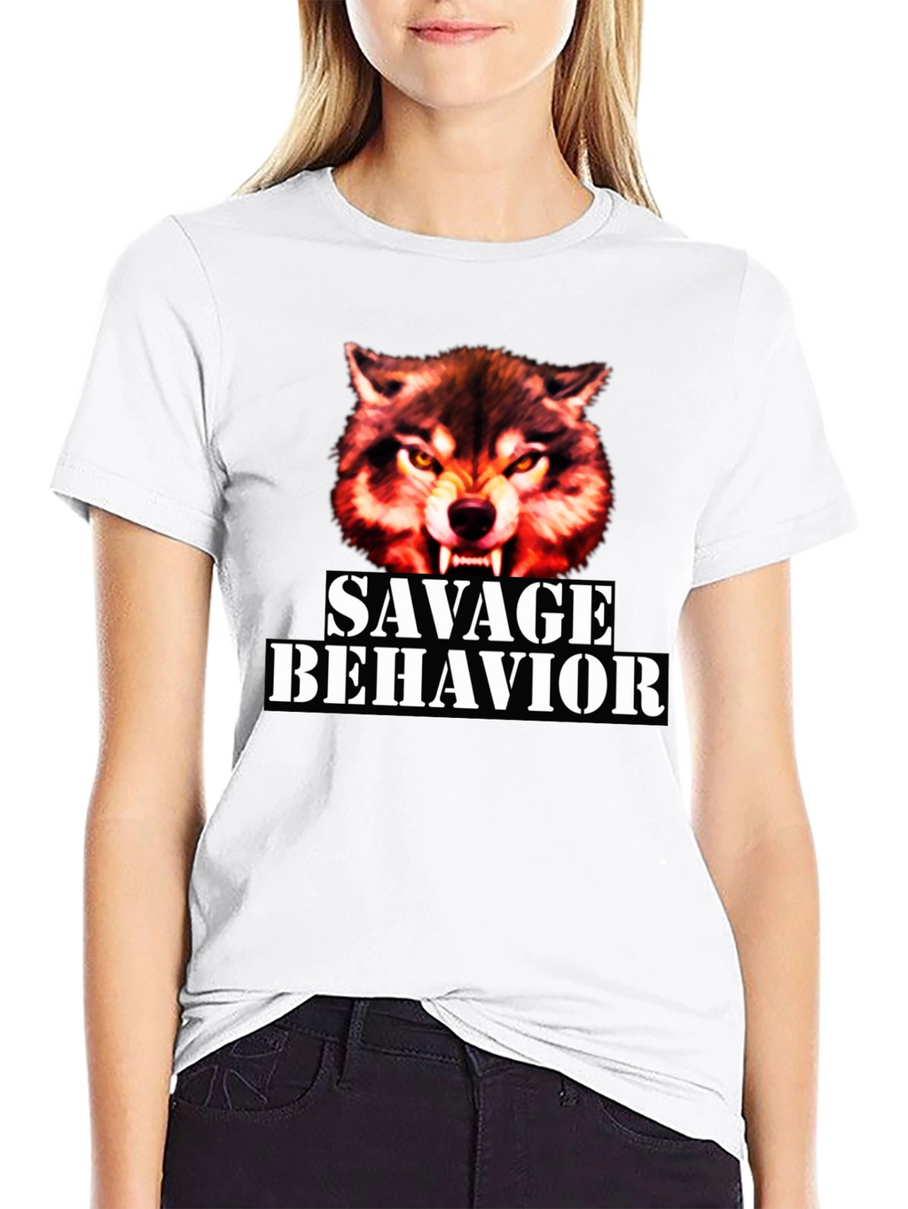 Savage Behavior Wolf Graphic T-Shirt
