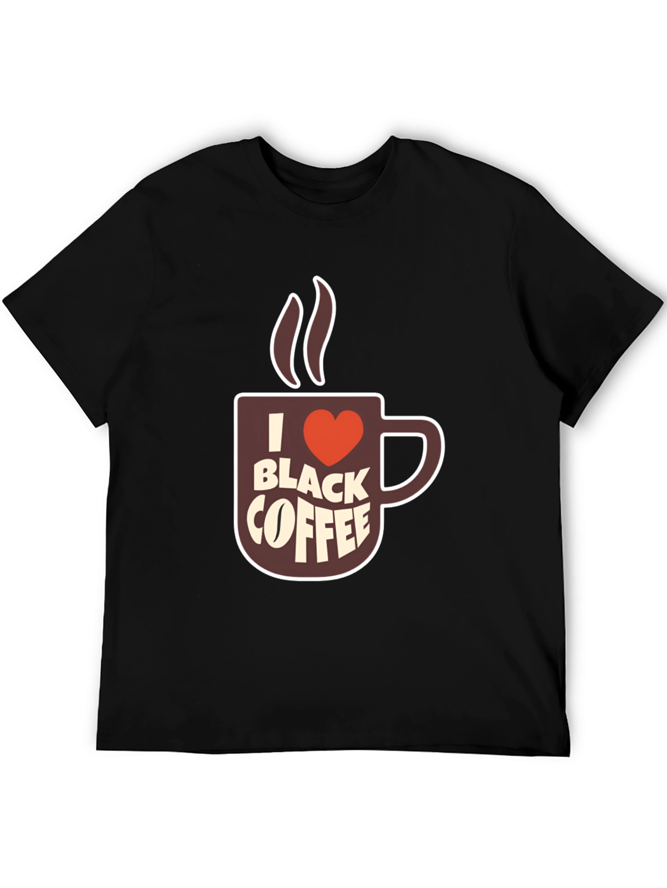 I Heart Black Coffee Graphic Tee - Casual Comfort